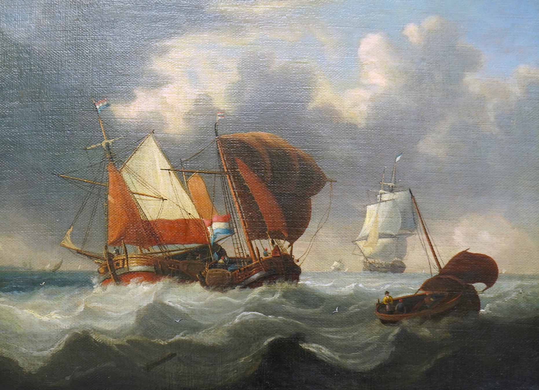 George G. Webster (British, 1775-1842), Off the Dutch coast, oil on canvas, 46 x 62cm